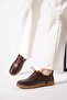 Yerna Rubber Laced Women's Genuine Leather Shoes Brown Skin - 3