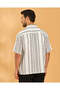 Men White Jacquard Resort Collar Shirt - 3