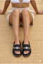 Women's Evil Eye Beaded Eva Beach Slippers Thick Sole with Chain Accessories Daily Summer Slippers - 3