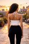 Women's Halter Neck Crop Blouse with Chest Ring Detail - 2