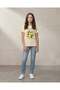 Senior Girls Yellow Placement Print Short Sleeve T-Shirt - 4