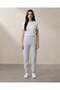 Women Mid-Grey Elasticated Hem Cotton Terry Jog Pant - 2