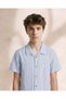 Senior Boys Sky Blue Needle Stripe Casual Shirt - 5