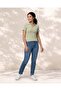 Women Green Polo Rib T-Shirt - 3