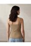 Women Olive Strappy Lace Vest - 5