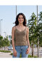 Women Olive Strappy Lace Vest