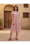 Women Pale Pink Short Sleeve Midi Dress - 5