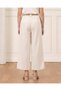 Senior Girls Beige Wide Leg Woven Pants With Belt - 3