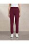 Burgundy Elasticated Hem Cotton Terry Jog Pant