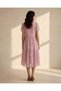Women Pale Pink Short Sleeve Midi Dress - 3