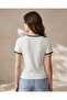 Women White Contrast Rib T Shirt - 3