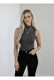 Women's 6-Piece Zero Sleeve Sleeveless Bodysuit Viscose Turtleneck Bodysuit 6 Pieces Turtleneck - 3