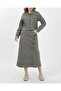 Denim Jacket and Skirt with Lace Detail - Khaki - 6