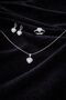 316L Steel Silver Color White Stone Set - 2