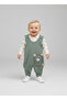 Baby Waffle Fabric Teddy Bear Embroidered Salopet Set – 2-Piece Set with Long Sleeve Bodysuit – Socks as a Gift - 5
