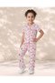 Girls Pink Floral Front Open Pyjama Set - 2