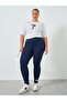 Plus Size Basic Leggings with Badge Detail