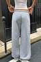 Gray Modal Premium Fabric High Waist Baggy Wide Leg Sweatpants - 5