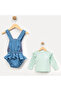 Girls 9-24 Months Flower Embroidered Denim Set - 5