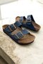 Women's - Men's Double Buckle Madrid Double Strap Casual Home, Outdoor, Beach Slippers Model Navy Blue Gala - 6