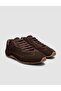 Suede Genuine Leather Brown Women's Sneaker Shoes - 2