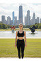 Women's Black High-Waist Slimming Sports Leggings - Seamless Training Leggings with Push-Up Effect - 3