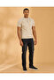Men Beige Standup Collar Polo Shirt - 2
