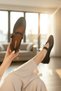 Yuppi Braided Black (2 cm) Oval Toe Daily Use Ballerinas