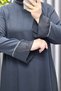 Women's Clothing Plus Size Pleated Sleeves and Hem with Stones Evening Dress - 2