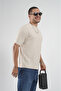 Trend Biz Half Oversize Ribbed Flexible Textured Men's T-Shirt - 4