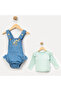 Girls 9-24 Months Flower Embroidered Denim Set - 4