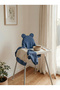2-Piece Blw Feeding Set - Baby High Chair Cushion and Long-Sleeved Bib Set - Jean - 2