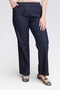 30148 Dark Blue Comfortable Cut Denim Pants with Elastic Waist and Tube-Cut Cuffs - 2