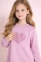 Pink Rose Detailed Wide-Legged Pants Girl's 2-Piece Set 23730 - 3