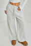 Gray Striped Modal Premium Fabric High Waist Baggy Wide Leg Sweatpants - 2