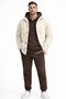 Men's Oversize Hooded Tracksuit Set with Plush Jacket, 3-Piece Combination, Comfortable Fit