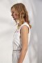 Women's Plain Model Sleeveless Zipper Closure Ecru Vest NAAR81700-EKRU - 3