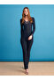 72260 Fabric Trousers with Pen Detail - Navy Blue