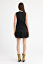 Black Washed Pleated Detailed Mini Skirt and Sleeveless Button Detailed Blazer Vest/Jacket Two-Piece Set - 8