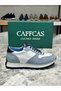 Genuine Leather Blue and White Combination Handmade Casual Sports Men's Shoes Rome - 2