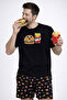 Men's Cotton Printed Pajama Set with Pockets and Shorts