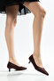 Huun Brown Satin Low-Heeled Shoes - 5