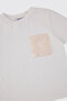 Girl's Sequined Short Sleeve Powder T-Shirt - 3
