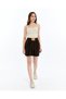 Women's Leather Plate-Detail Pleated Mini Skirt – New Season - 3