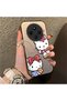 Silicone Edge Hard Back Phone Case Compatible with Redmi A4 Kitty Pattern - 2