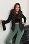 Women’s Hooded Black Puffer Coat Scuba Sleeve Detail Range Rover Mom Jacket - 4