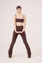 High Waist Flare Fabiola Leggings Pants Coffee - 2