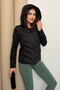 Women’s Hooded Black Puffer Coat Scuba Sleeve Detail Range Rover Mom Jacket - 3