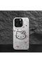 Silicone Edge Hard Back Phone Case Compatible with Samsung Galaxy A24 Kitty Pattern - 5