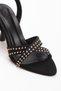 Black Women's Stylish Evening Dress Shoes with Staple Detail - 4